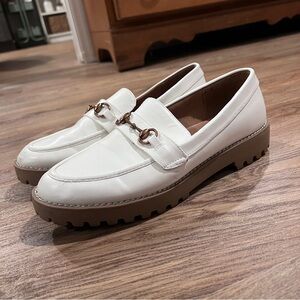 a new day White Loafers with Brown Sole